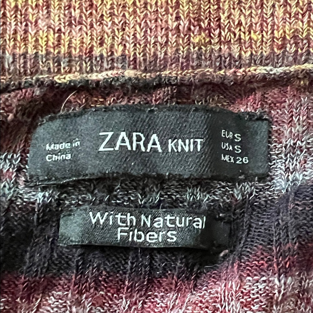 Zara Earthy Tones Striped Midi Skirt - Picture 2 of 3